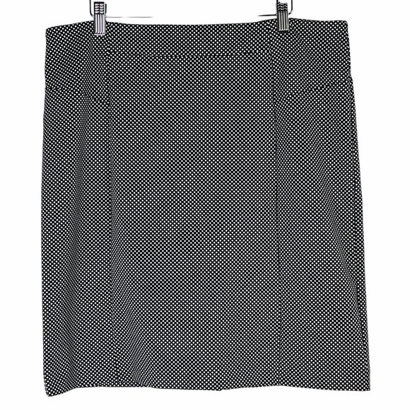 Michael Kors Black & White Diamond Dot Pencil Skirt Size XL Back Zipper NWOT - Picture 1 of 13